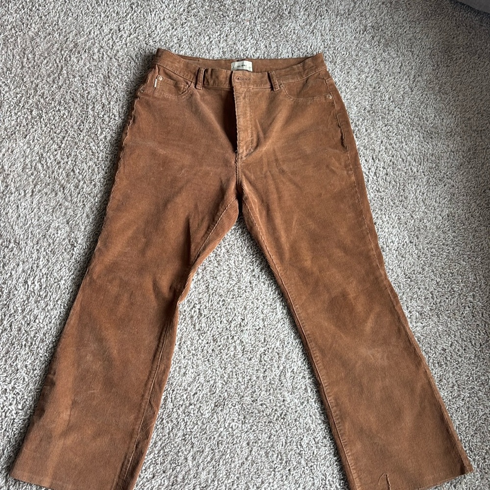 DL1961 cropped tan corduroy pants